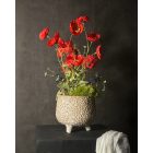 Piros pipacs virágkompozíció kerámia tál