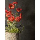 Piros pipacs virágkompozíció kerámia tál