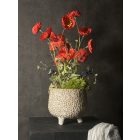 Piros pipacs virágkompozíció kerámia tál