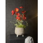 Piros pipacs virágkompozíció kerámia tál