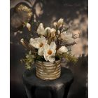 Magnólia virágkompozíció bádog kosár