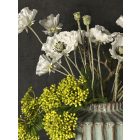 Fehér pipacs virágkompozíció türkiz váza