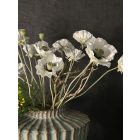 Fehér pipacs virágkompozíció türkiz váza