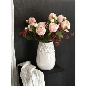 Barack peónia virágkompozíció virágos váza