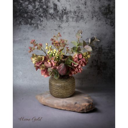 Murvafürt virágkompozíció arany váza