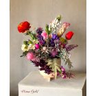 Protea virágkompozíció bézs kaspó