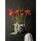 Piros pipacs virágkompozíció szürke kaspó