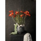 Piros pipacs virágkompozíció szürke kaspó