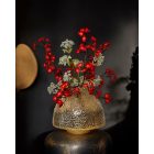 Piros virágkompozíció arany váza