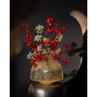 Piros virágkompozíció arany váza