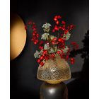 Piros virágkompozíció arany váza
