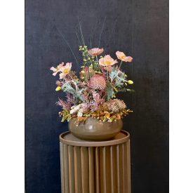 Hagymavirág pipacs virágkompozíció tál