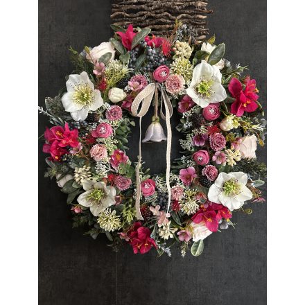 Fehér hunyor kerámia függővel ajtókopogtató