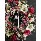 Fehér hunyor kerámia függővel ajtókopogtató