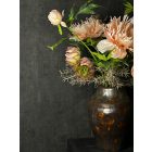 Barack bazsarózsa virágkompozíció barna váza