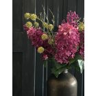 Orgona virágkompozíció  fém váza