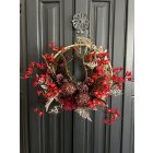 Piros virágok fém gyűrű 