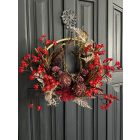 Piros virágok fém gyűrű 