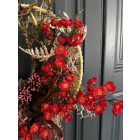 Piros virágok fém gyűrű 