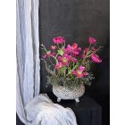 Magenta cosmea virágkompozíció kerámia tál