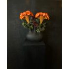 Celózia virágkompozíció  3 ágú váza