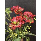 Tulipán  virágkompozíció barna váza