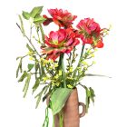 Tulipán  virágkompozíció barna váza