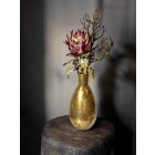 Protea virágkompozíció arany padlóváza