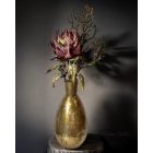 Protea virágkompozíció arany padlóváza
