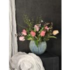 Tulipánok  virágkompozíció zsinóros kaspó