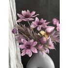 Lila magnólia  virágkompozíció szürke váza