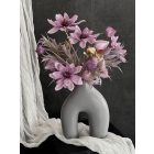 Lila magnólia  virágkompozíció szürke váza