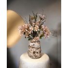 Kasmír  virágkompozíció  fém váza