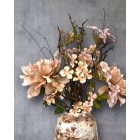 Kasmír  virágkompozíció  fém váza