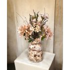 Kasmír  virágkompozíció  fém váza