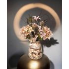 Kasmír  virágkompozíció  fém váza