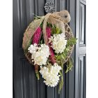 Hortenzia fűzfa juta-fém ajtókopogtató