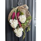 Hortenzia fűzfa juta-fém ajtókopogtató