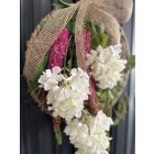 Hortenzia fűzfa juta-fém ajtókopogtató