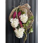 Hortenzia fűzfa juta-fém ajtókopogtató