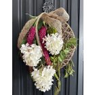 Hortenzia fűzfa juta-fém ajtókopogtató